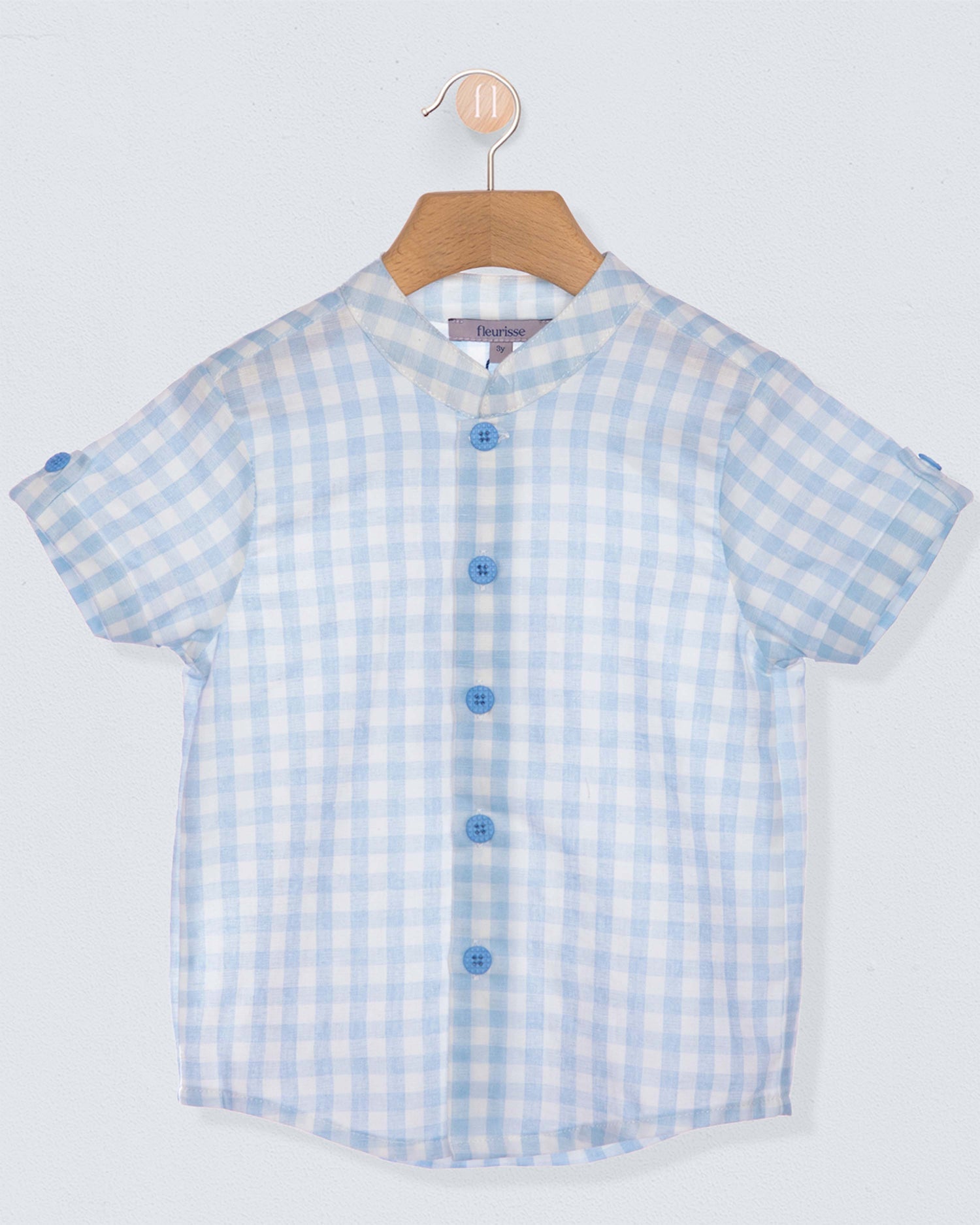 Brando Light Blue Gingham Tunic Outfit